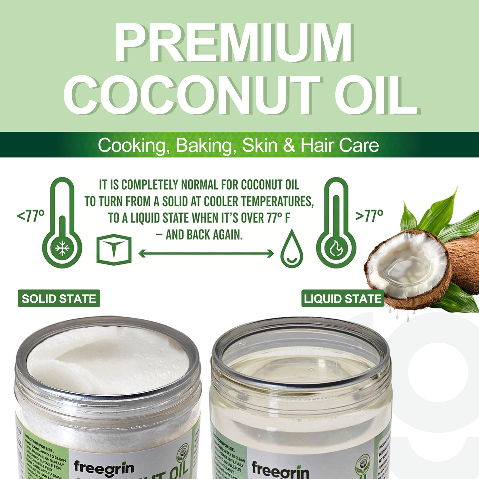 Cold-Pressed & Unrefined Coconut Oil (16.9 FL.OZ.) - Image 9