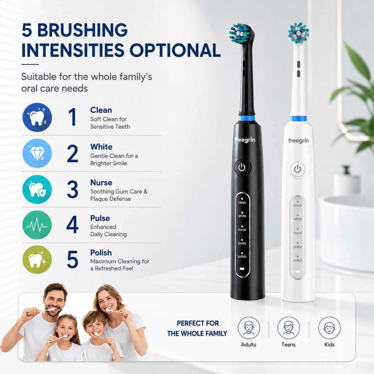 Black 6D Rotating Toothbrush: 5 Modes, Smart Timer & IP67 Waterproof - Image 3