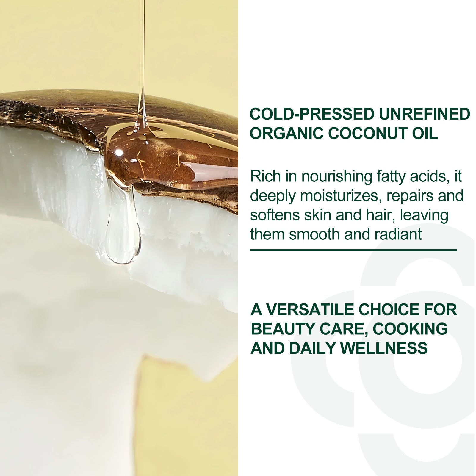Cold-Pressed & Unrefined Coconut Oil (16.9 FL.OZ.) - Image 3
