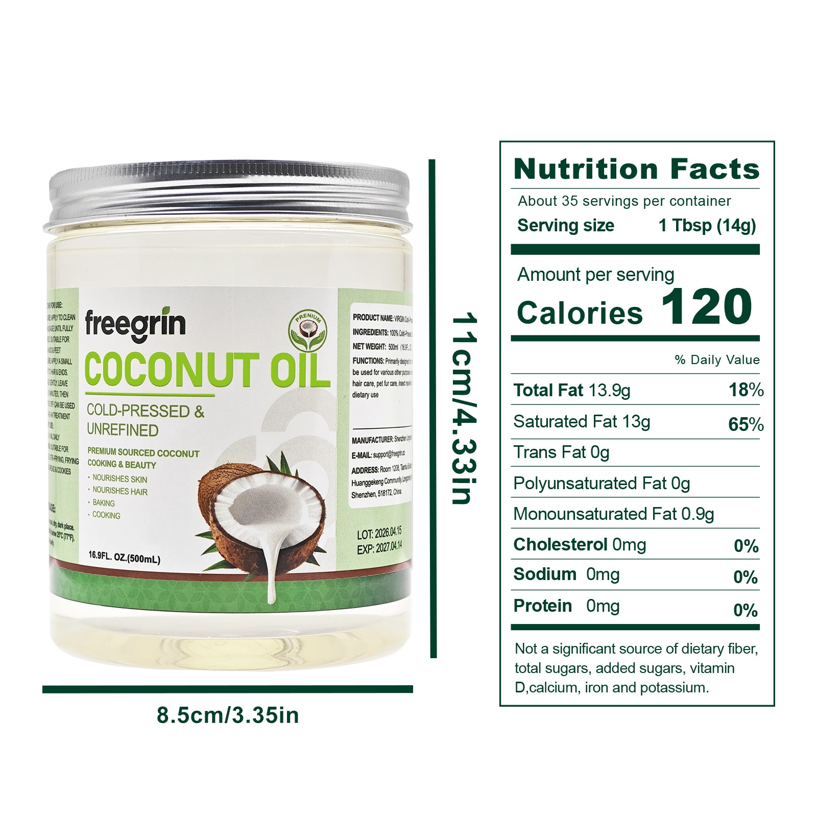 Cold-Pressed & Unrefined Coconut Oil (16.9 FL.OZ.) - Image 8