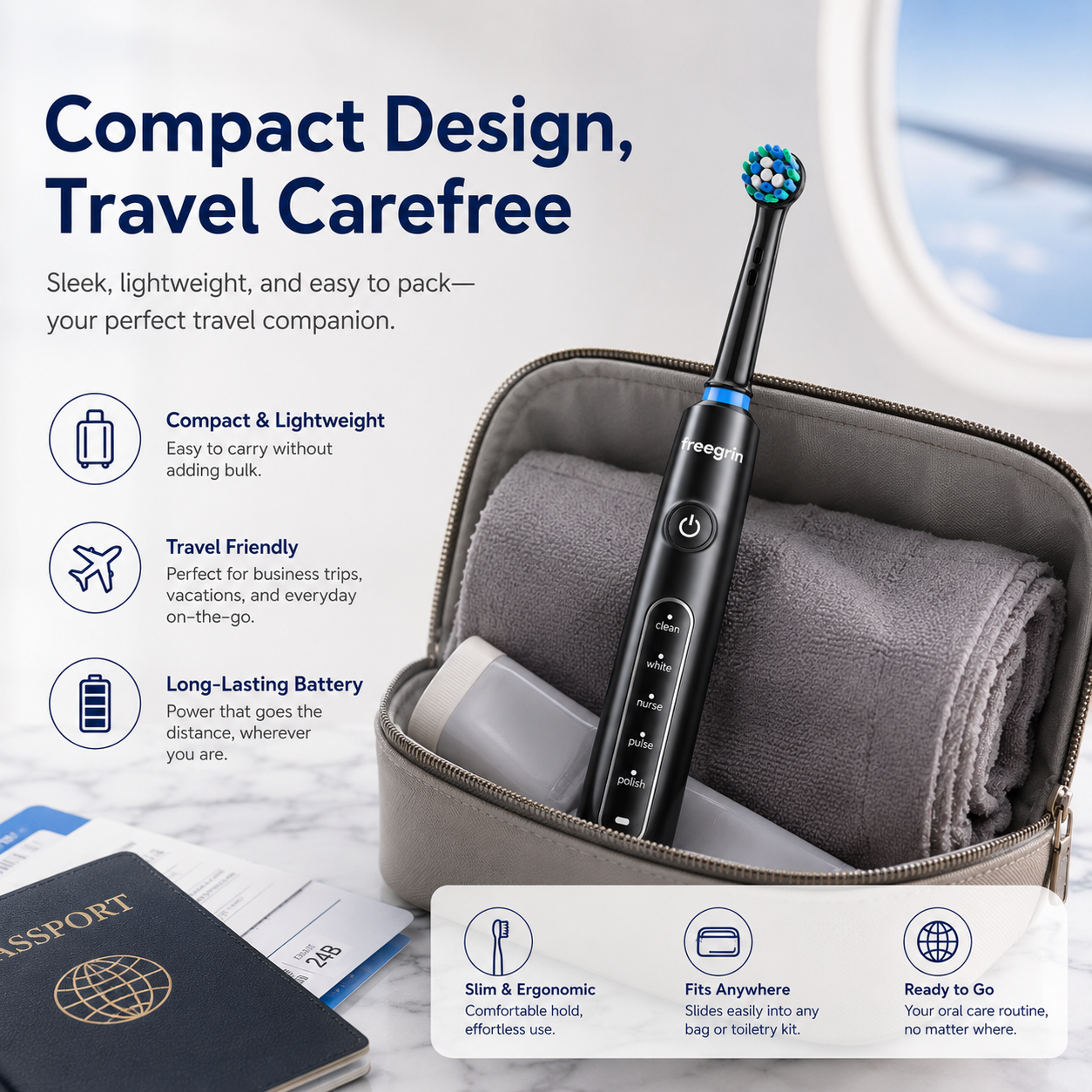 Black 6D Rotating Toothbrush: 5 Modes, Smart Timer & IP67 Waterproof - Image 6