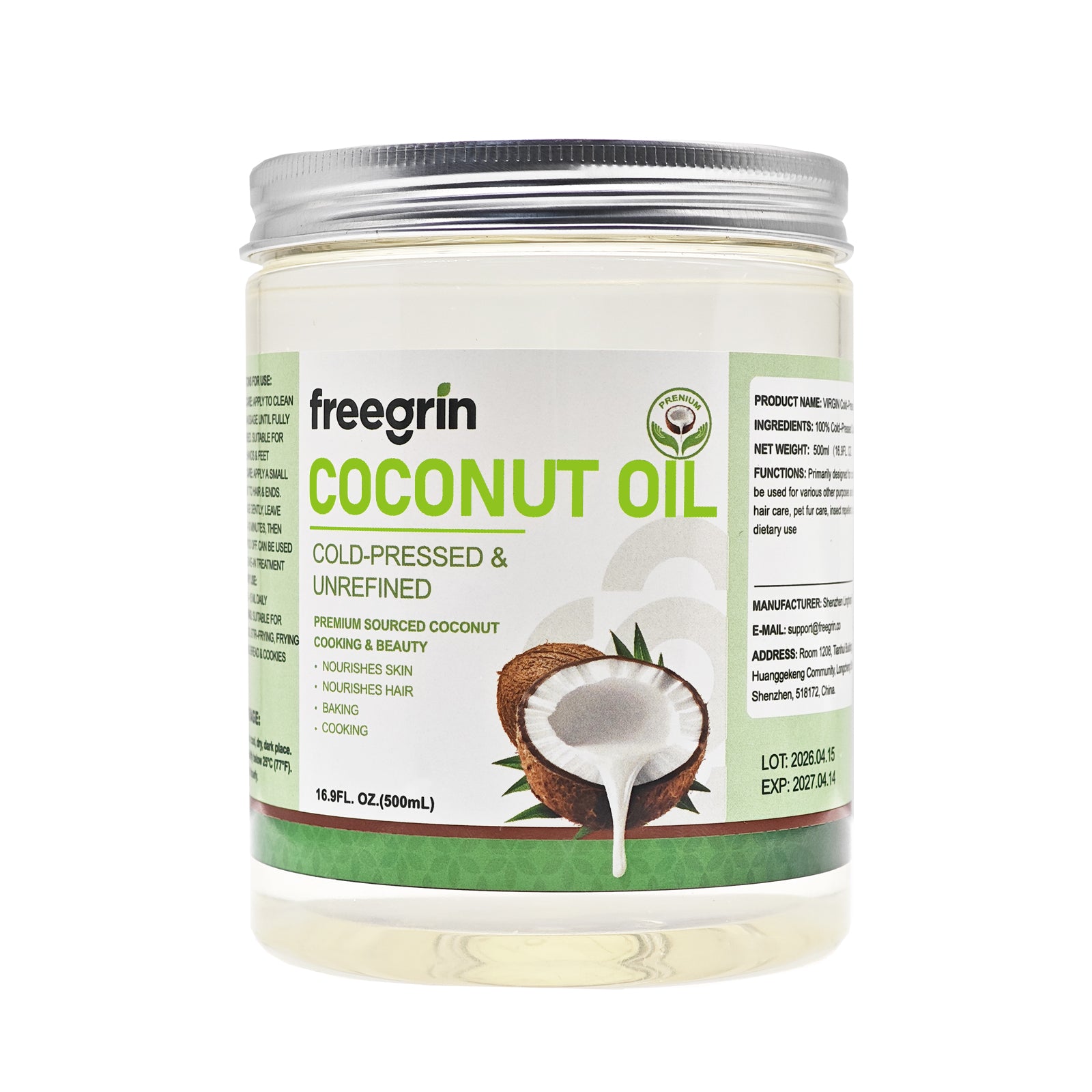 Cold-Pressed & Unrefined Coconut Oil (16.9 FL.OZ.) - Image 10
