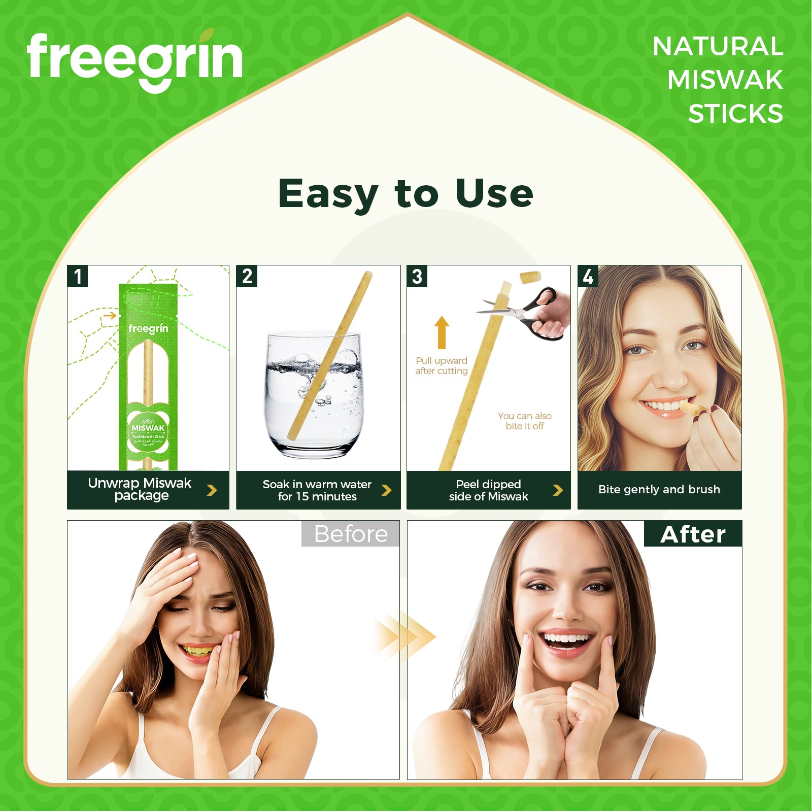 Freegrin Natural Coconut Miswak Sticks-Zero Waste - Image 6
