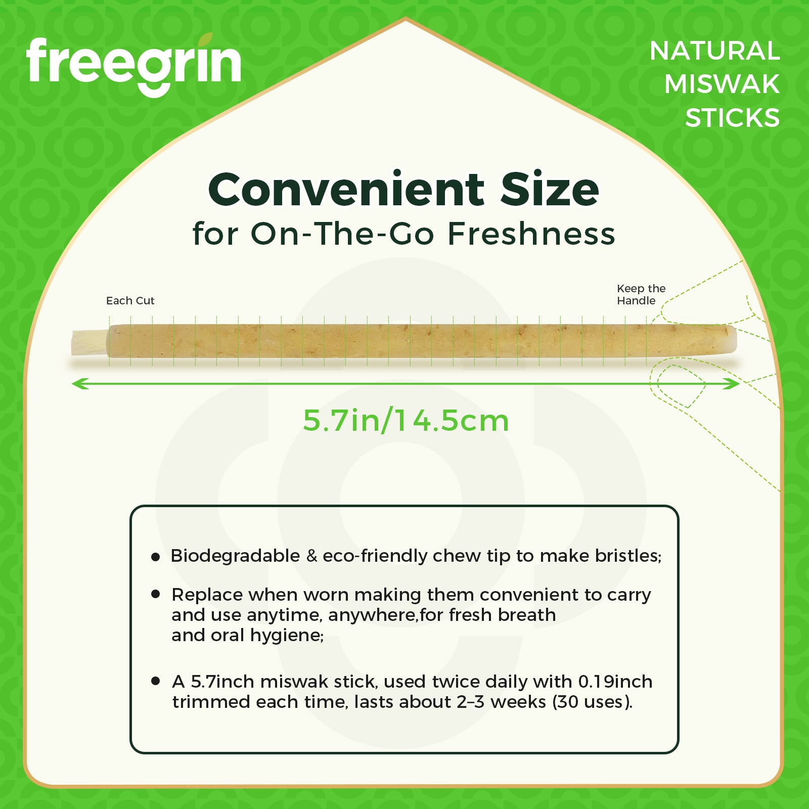 Freegrin Natural Coconut Miswak Sticks-Zero Waste - Image 5