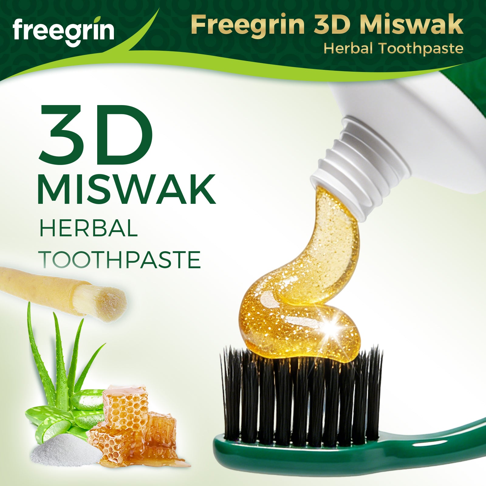Freegrin Miswak Herbal Toothpaste - 150g - Image 6