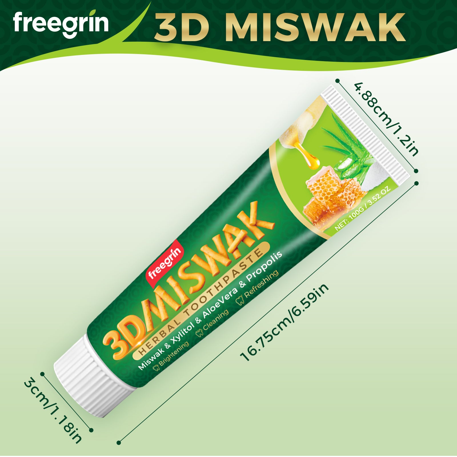 Freegrin Miswak Herbal Toothpaste - 150g - Image 7
