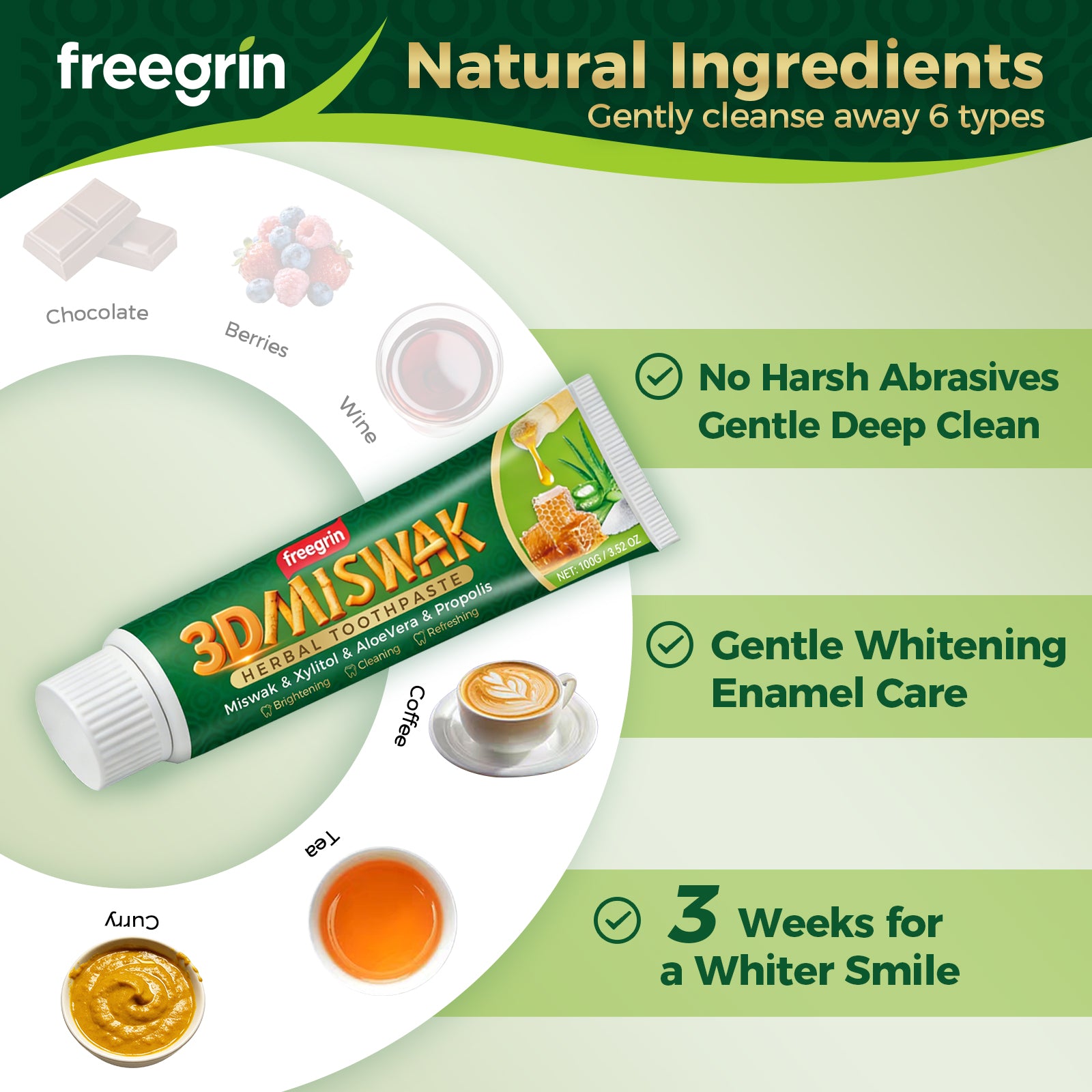 Freegrin Miswak Herbal Toothpaste - 150g - Image 4