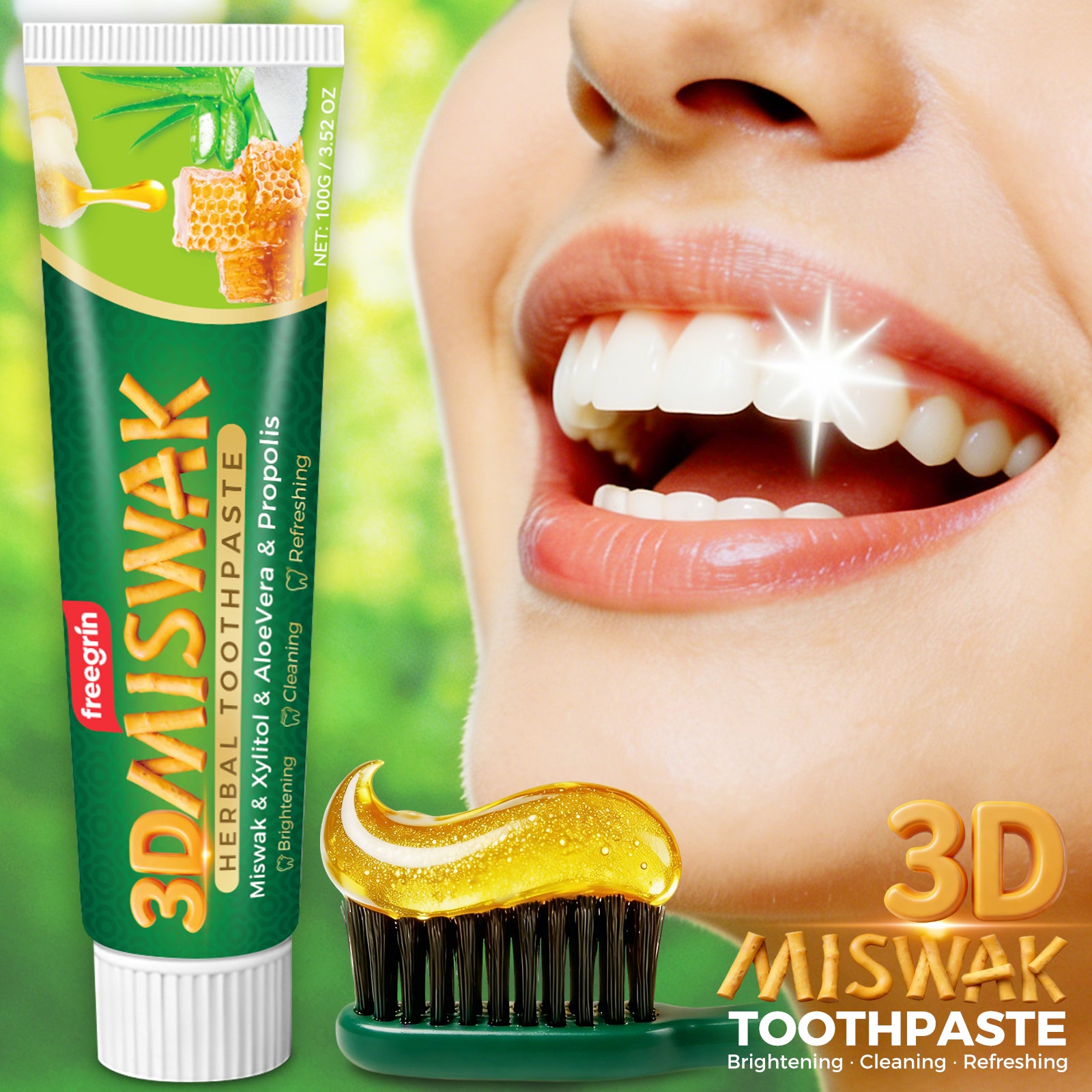 Freegrin Miswak Herbal Toothpaste - 150g - Image 2