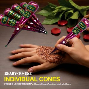 Premium Natural Henna Cones (Reddish Brown) - Each 25g