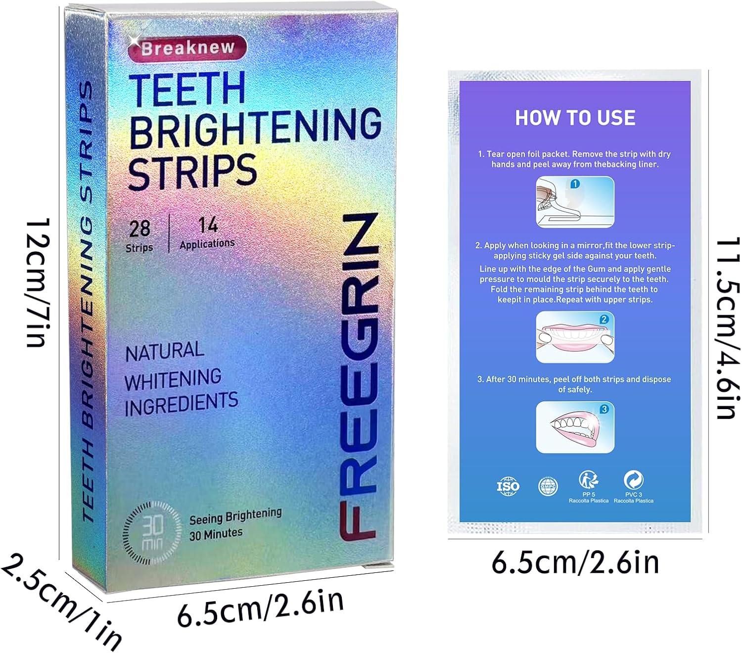 FreeGrin 7 Day Whitening Strips - 14 Pack (28 Strips) - Image 7