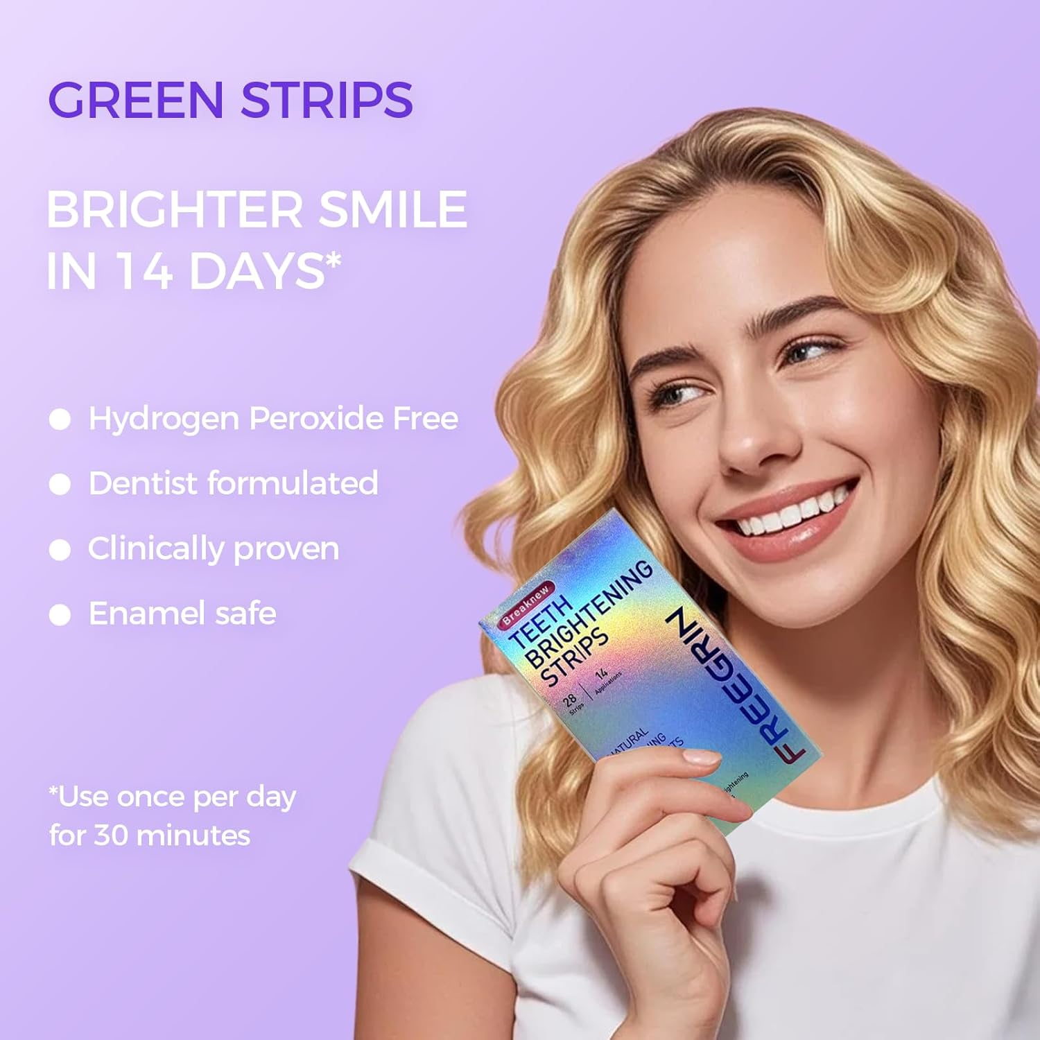 FreeGrin 7 Day Whitening Strips - 14 Pack (28 Strips) - Image 5