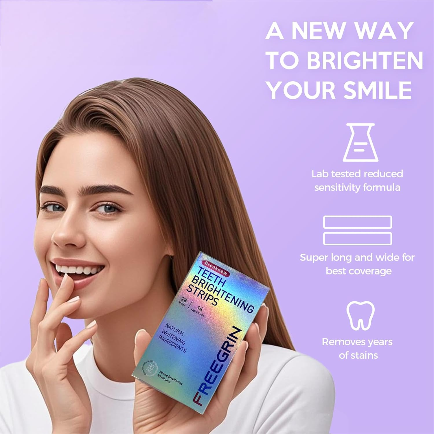FreeGrin 7 Day Whitening Strips - 14 Pack (28 Strips) - Image 4
